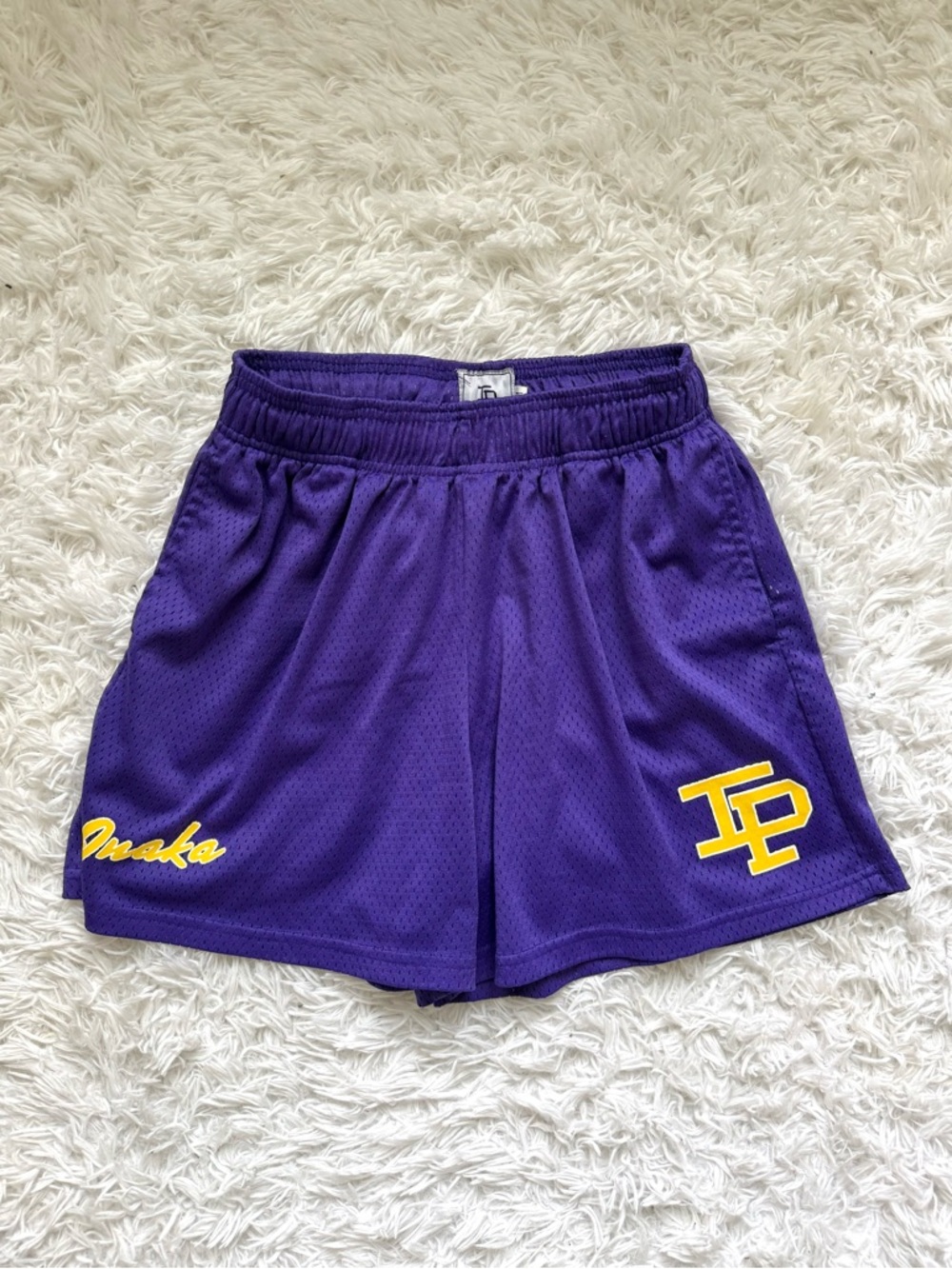 Inaka Power Purple Athletic Shorts with Gold Logo
